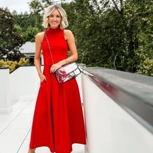 NWT a new day Red High-Neck Sleeveless Maxi Dress size xl